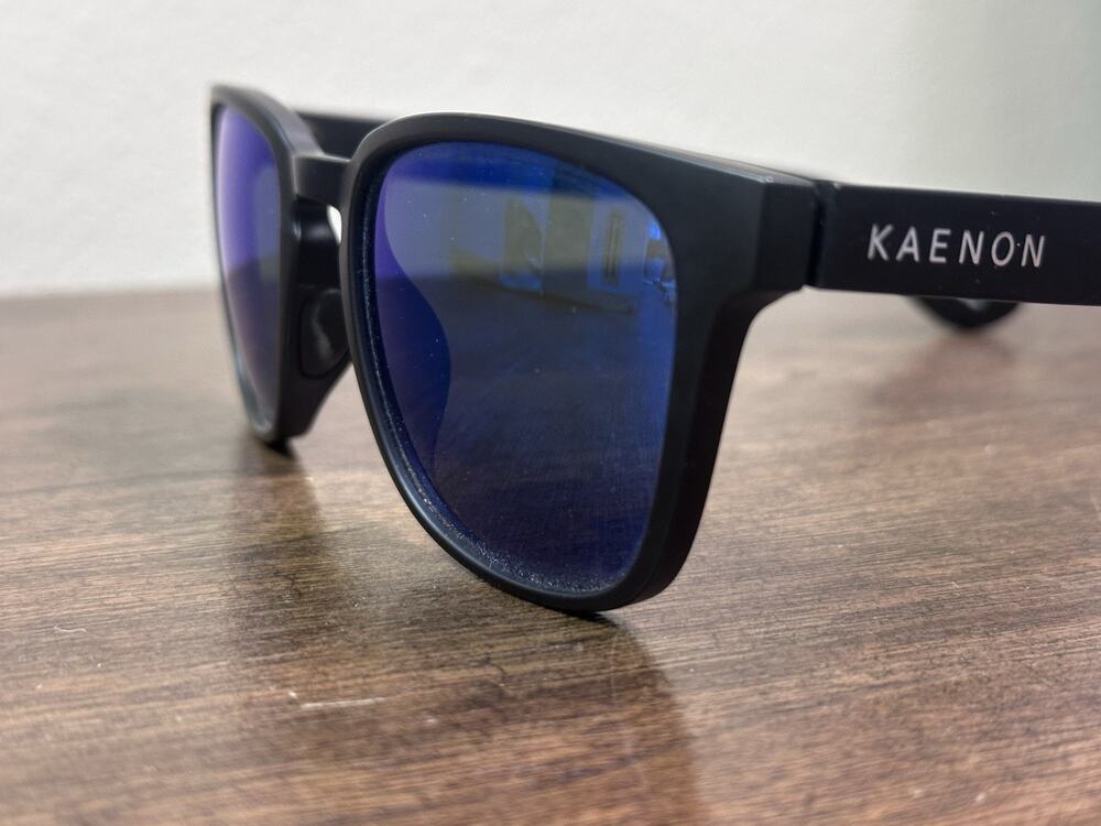 Kaenon Avalon Polarized Sunglasses Matte Black Ultra Blue SR-91 Lens Unisex